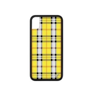 Yellow Plaid Wildflower Case for iPhone XR